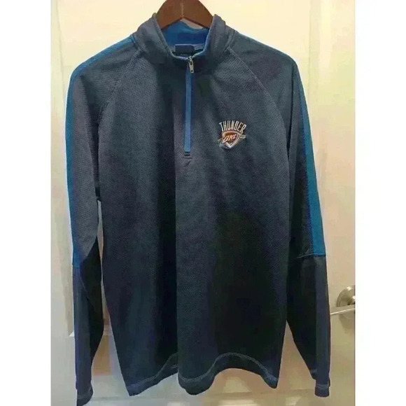 NBA OKC Thunder Size XL Lightweight 1/4 Zip Long Sleeve Pullover - Picture 1 of 7